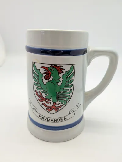 Vintage Havmanden Ceramic Beer Stein with Heraldic Crest
