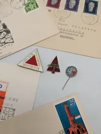 Collection of East German (DDR) Philatelic First Day Covers and Commemorative Pins