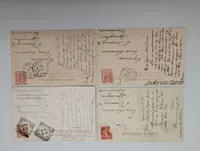 Set of Four Vintage European Topographical Postcards