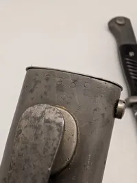 Tysk Mauser K98 Bajonet med Metalskede, nummerens