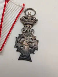 Dansk Dannebrogordenens Hæderstegn (Dannebrogsmandskors) i sølv miniture