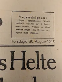 Nationaltidende Avis, 30. August 1945 - Mindelunden Udgave