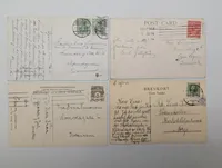 Set of Four Vintage European and British Postcards