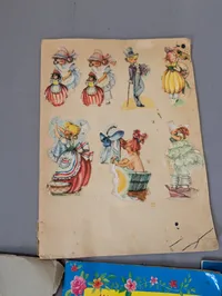 Samling af vintage danske glansbilledalbum og scrapbøger