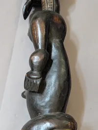 Hand-Carved African Baule Male Ancestor Figure in Dark Hardwood