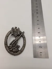 WWII German Army Flak Badge, Zinc Construction POSTWAR 