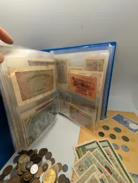 Samling af Verdensmønter og Sedler inklusiv Slesvig Plebiscit Notgeld