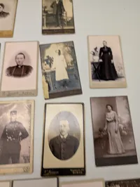Samling af 17 antikke danske visitkortfotografier (CDV) fra det 19. århundrede