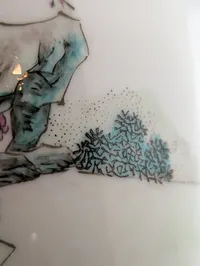 Kinesisk Famille Rose Porcelænsvase med Kvinder i Have