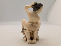 Antik JAPANESE HAND CARVED EROTIC NETSUKE FIGURES EDO / MEIJI PERIODE