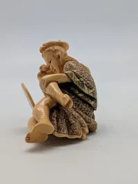 Antik JAPANESE HAND CARVED EROTIC NETSUKE FIGURES EDO / MEIJI PERIODE 