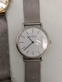 Samling af seks Skagen Denmark armbåndsure