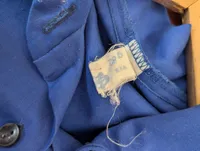 Vintage FDJ (Freie Deutsche Jugend) blå arbejdsjakke med broderet emblem Østtyskland DDR