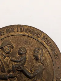 Danish Liberation Commemorative Bronze Medal pin , May 5 1945