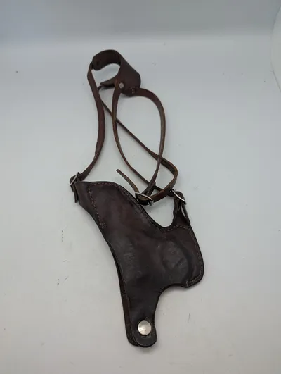 Vintage Brun Læder Skulderhylster til Pistol