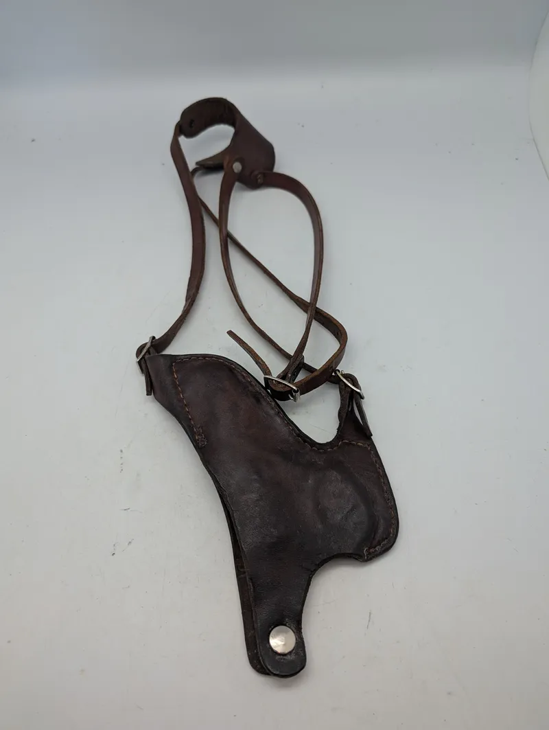 Vintage Brun Læder Skulderhylster til Pistol