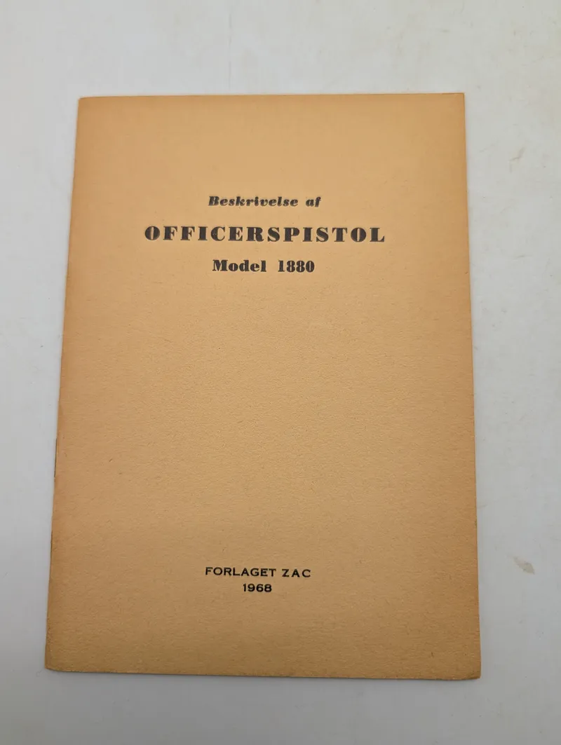 Forlaget Zac, Beskrivelse af Officerspistol Model 1880, hæfte fra 1968