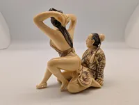 Antik JAPANESE HAND CARVED EROTIC NETSUKE FIGURES EDO / MEIJI PERIODE