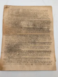 Danish WWII Resistance Newspapers and Fred Frihed Propaganda Flyer