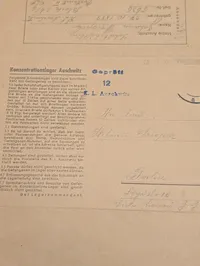 Koncentrationslejr Auschwitz brevpapir og kuvert fra fange Johann Dziubek