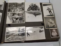 To vintage fotoalbum i læder og tekstil Soldat før under og efter krigen DK 