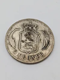 Danmark, Christian IX, 2 Kroner 1875, Sølvmønt