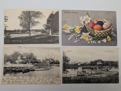 Set of Four Vintage Danish Postcards