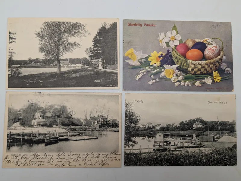 Set of Four Vintage Danish Postcards