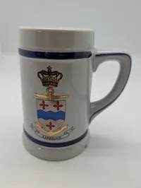 Vintage Aarøsund Ceramic Beer Stein with Danish Naval Heraldry