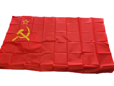 Sovjetunionens flag med hammer, segl og stjerne