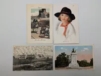 Lot of 4 Vintage Postcards: Egypt, Mother's Pet, Maine Monument, Falsterbohus
