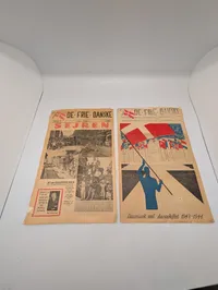 Two Issues of De Frie Danske Underground Resistance Newspapers, 1943-1944
