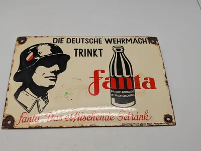 Fanta Emaljeskilt - Die Deutsche Wehrmacht Trinkt Fanta