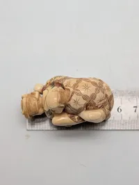Antik JAPANESE HAND CARVED EROTIC NETSUKE FIGURES EDO / MEIJI PERIODE 