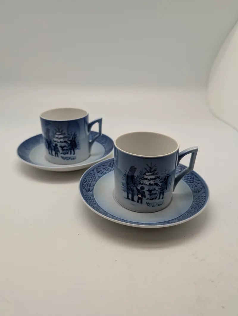 Bing & Grøndahl Christmas Porcelain Cup and Saucer Sets