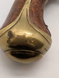 Antik Rytter flintlåspistol med træskæfte og jernbeslag Tyske stater Ca. 1750 