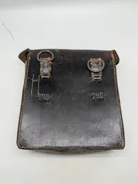 Militær lædertaske med spænde og klaplukning Tysk WW2 