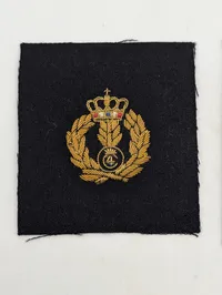 Tre danske militære stofmærker med broderede emblemer, til Selvskabsuniform 