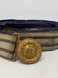 Tysk WW1  officersbælte med forgyldt spænde,  monogram