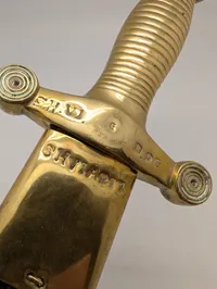 Dansk m1854 gravkors  Infantry Short Sword with Brass Hilt and Scabbard Mounts
