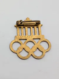 XI. Olympiade Berlin 1936 emaljeret emblem med Brandenburger Tor, ORIGINALT 
