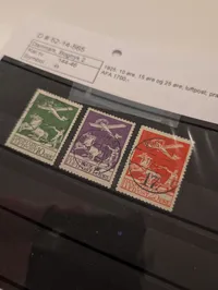Danmark 1925 Luftpost Sæt 10 øre, 15 øre og 25 øre