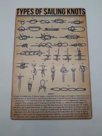  Metalplakat med Typer af Sejlknob