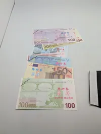Kinesiske træningssedler i euro-design, sæt med 6 forskellige værdier