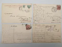 Set of Four Early 20th Century Italian Postcards to Copenhagen