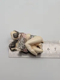 Antik JAPANESE HAND CARVED EROTIC NETSUKE FIGURES EDO / MEIJI PERIODE 