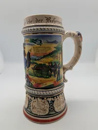 German Regimental Lithophane Beer Stein, Feld-Artill Regt.