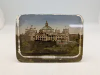Antik glas brevpresser med motiv af Berlin Reichstagsgebäude WW1 