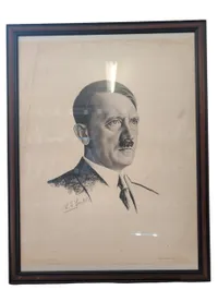 Heinrich Hoffmann, indrammet litografi af Adolf Hitler, signeret H. J. Gander