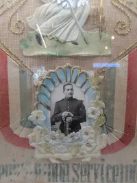 Fransk Militær Souvenirramme med Joan of Arc og Soldaterportræt